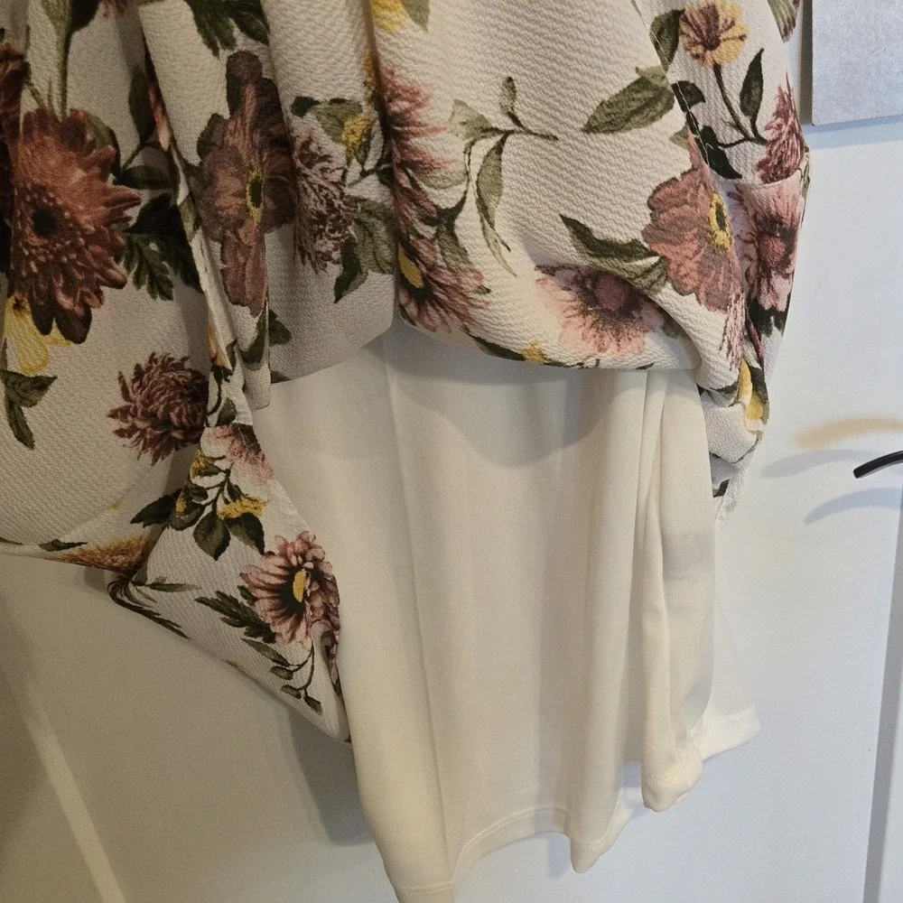 NWT J Is For Justify‎ Dress Womans XL Floral Zipper Mini Feminine Drawstring